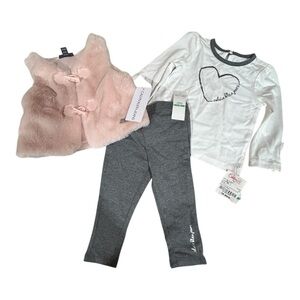 Calvin Klein Pink Vest and Gray Leggings Set